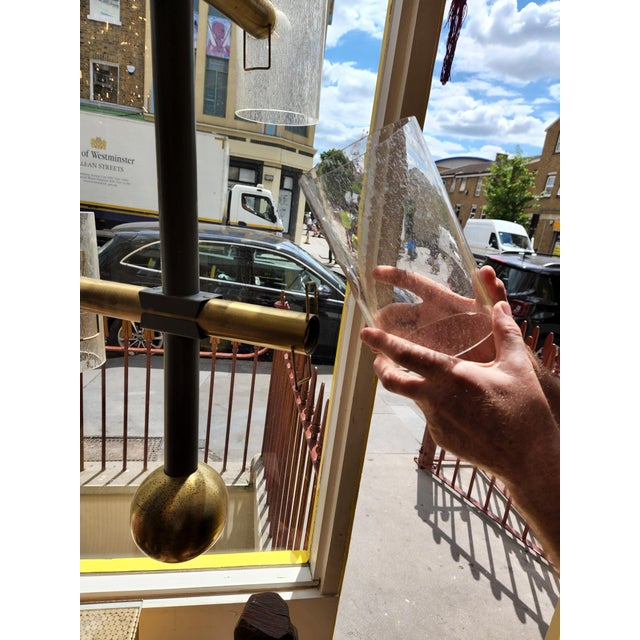Pair of Vintage Brass and Hand Blown Glass Chandeliers For Sale In Chicago - Image 6 of 7