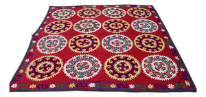 Vintage Hand-Embroidered Suzani Wall Hanging, 1920s