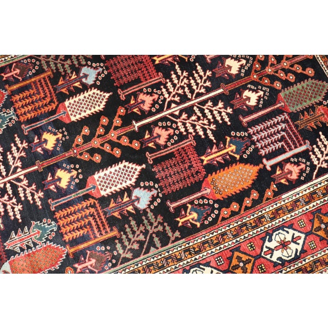Textile Early 20th Century Tree of Life Persian Bakhtiari Rug - 5' x 6'6" For Sale - Image 7 of 10