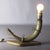 Superb vintage table lamp, in the shape of an ancient bronze horn hunting container, on a wooden base, excellent...