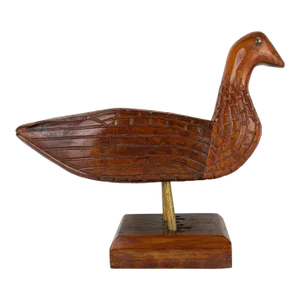 1985 Johnny Wyres "Hen Pheasant" Hand Carved Wooden Folk Art Bird
