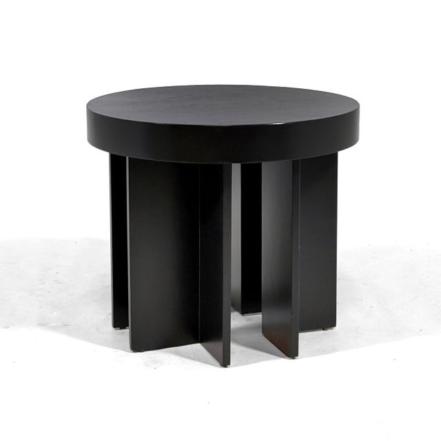 This lovely little side table has more presence than its scale would suggest. The round top is supported by substantial...