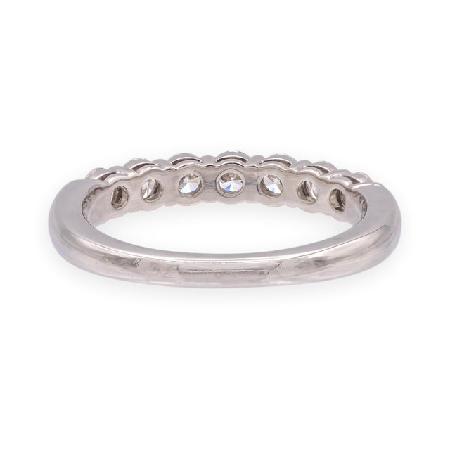 Contemporary Tiffany & Co. Platinum Forever 7-Stone Half Circle Diamond Band Ring 0.57cts, Size 5.5 For Sale - Image 3 of 8