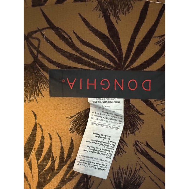 Donghia Upholstered Lounge Chair – Tropical Patterned Exterior & Solid Interior For Sale - Image 11 of 11