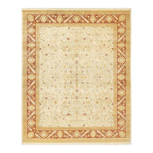 Mogul Collection Hand-Knotted Area Rug - Ivory 8' 1" x 10' 0" For Sale - Image 9 of 9