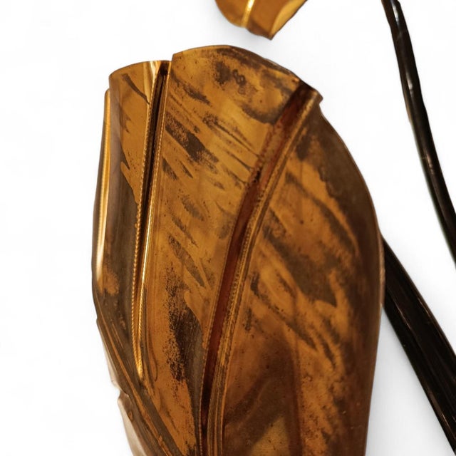 Art Deco Floor Lamp with Golden Leaves For Sale - Image 5 of 10