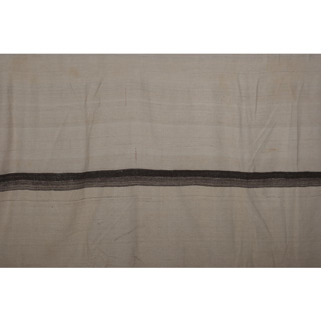 Textile White Vintage Modern Turkish Hemp Kilim Rug 11'6'' X 11'5'' For Sale - Image 7 of 10