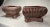 Art Deco Ceramic Cachepots, a Pair in Burgundy, Verdigris & Gold For Sale In Houston - Image 6 of 12