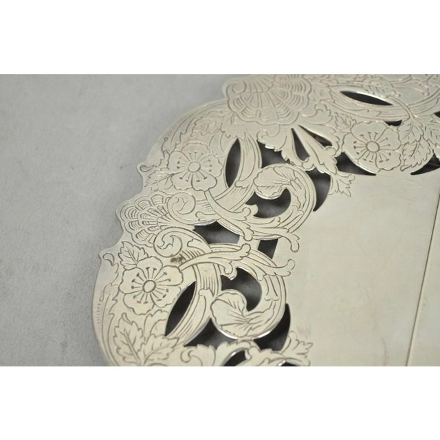 Mid 20th Century Vintage LBS Co Victorian Silver Plated Expanding 3 Section Pot Trivet For Sale - Image 5 of 14