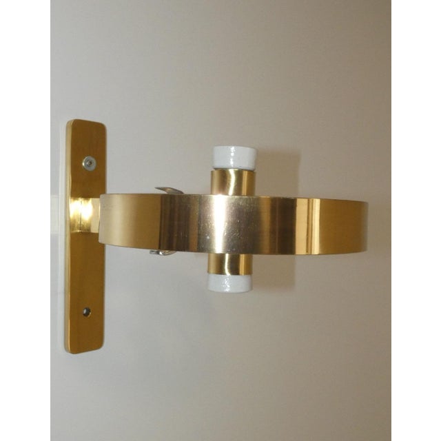 Double-Cap Wall Light in Amber Glass and Brass from Peill & Putzler, Germany, 1960s For Sale - Image 18 of 18