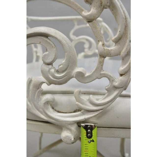 Vintage Art Nouveau Style Trojan Scrolling Cast Aluminum Dining Chairs Set of 4 For Sale - Image 15 of 18