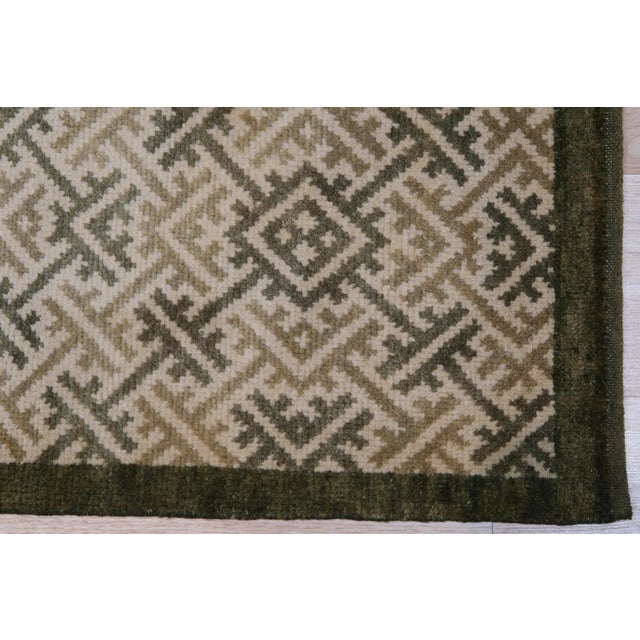 Textile 10x14 Sophisticated Nadia Beige Geometric Modern Hand Knotted Wool Carpet Rug For Sale - Image 7 of 9