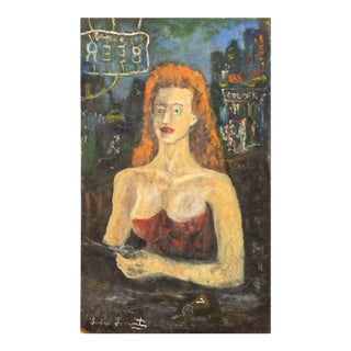 Louis Lamont "Evening on 8th/9th n.y.c." Oil, 1992 For Sale