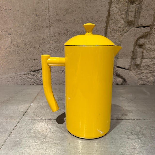 1990s Frieling Double-Walled Stainless Steel French Press Coffee Maker Sunshine Yellow For Sale - Image 5 of 12
