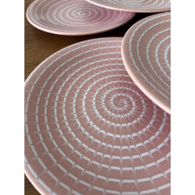 Vintage Pink Marbled Ceramic Dinnerware Set from Longchamp, 1990s, Set of 6 For Sale - Image 4 of 7