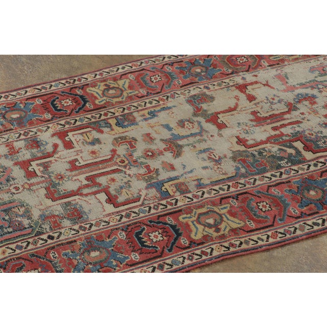 Rug & Kilim Antique Northwest Persian Runner, Geometric Medallions on Deep Red - Rug & Kilim For Sale - Image 4 of 7