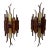 1970s Hammered Glass Wrought Iron Sconces by Longobard, Italy - a Pair For Sale