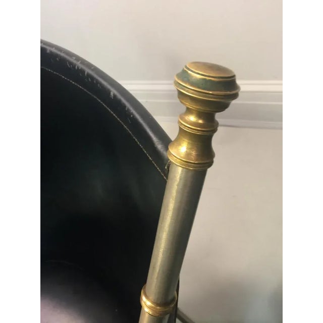 Late 20th Century Maison Jansen Brushed Steel and Brass Bamboo Chairs - a Pair For Sale - Image 5 of 11