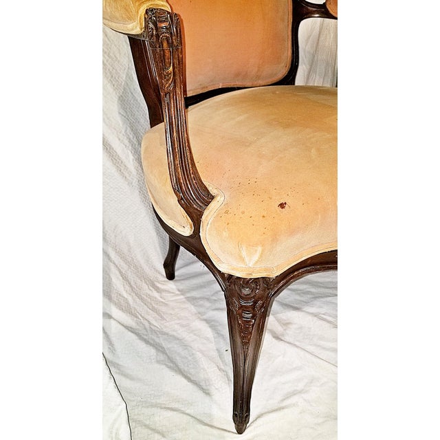 Brown Late 19th Century French Louis-Xv Style Fauteiul Armchair For Sale - Image 8 of 10