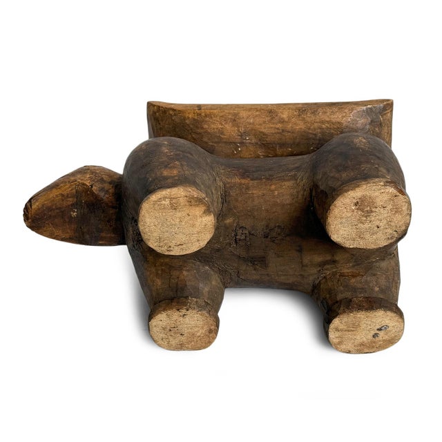 Old Antique Baule Monkey Stool 1920s For Sale - Image 9 of 11