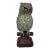 Mid 20th Century Amazing Hand Carved Hand Painted Folk Art Owl Sculpture For Sale