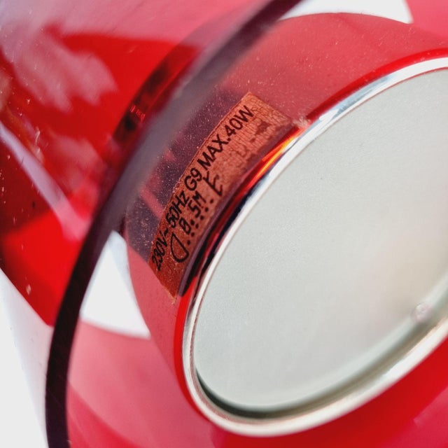Vintage Red and Chrome Table Lamp, 1980s For Sale - Image 13 of 14