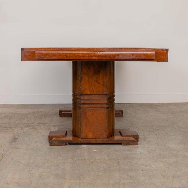 1940s French Carved Wood Dining Table Attributed to Charles Dudouyt For Sale - Image 9 of 18