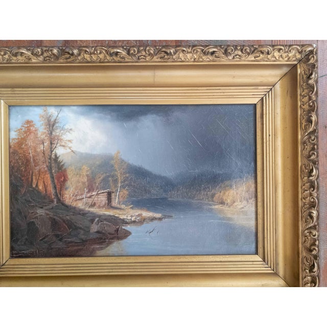 19th Century Hudson River School Painting of Adirondack Lake by William Richardson Tyler For Sale - Image 4 of 18