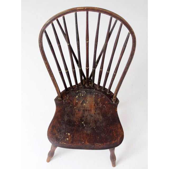 Wood Antique 19th Century Brace Back Windsor Chair For Sale - Image 7 of 17