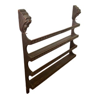 Carved Wood Plate Rack For Sale