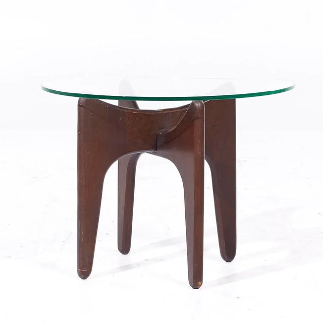 Brown Adrian Pearsall Mid Century Walnut and Glass Side Tables - Pair For Sale - Image 8 of 11