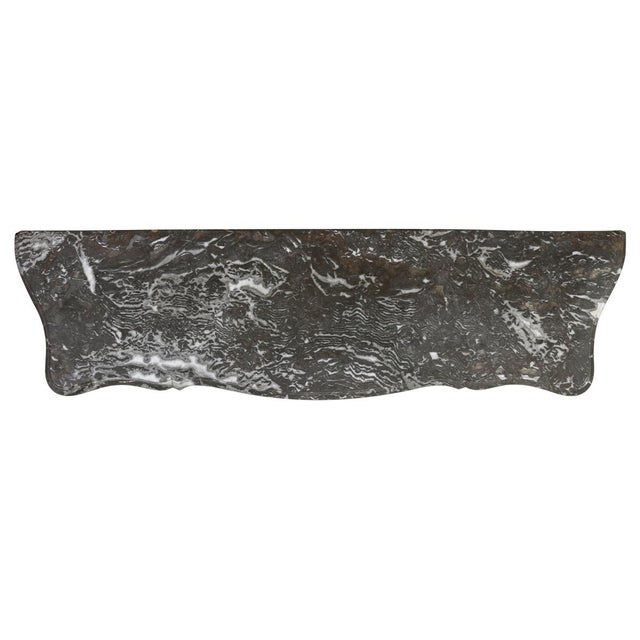 Rococo Wrought Iron Wall Mount Console With Black Marble Top For Sale - Image 4 of 4