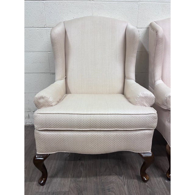 Traditional Vintage Charles Custom Furniture High Back Wingback Chairs - Pair For Sale - Image 3 of 13