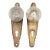 Vintage Art Deco Clear Glass Brass Dummy Door Knob Set For Sale
