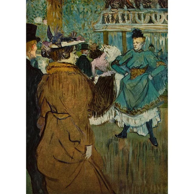 Paper 1950s After Toulouse-Lautrec "At the Moulin Rouge: The Start of the Quadrille" Vintage Full Color Print For Sale - Image 7 of 8