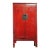 19th Century Chinese Red Lacauered Armoire With Iron Hardware For Sale - Image 4 of 7