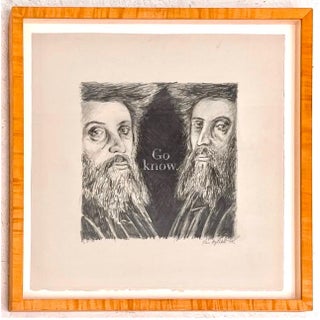 Ken Aptekar, Ken Aptekar Contemporary Conceptual Judaica Art Drawing Go Study Chasidic Rabbis, 1996 For Sale