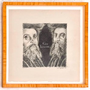 Ken Aptekar, Ken Aptekar Contemporary Conceptual Judaica Art Drawing Go Study Chasidic Rabbis, 1996