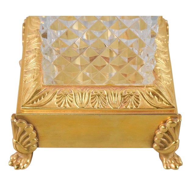1990s Neoclassical Style Baccarat Cut Crystal & Gilt Bronze Bouillotte Table Lamp For Sale In Los Angeles - Image 6 of 6