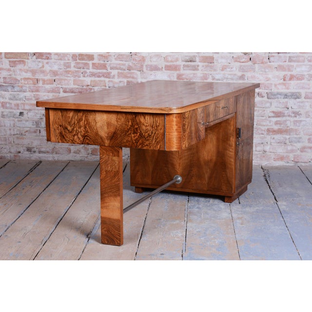 Art Deco Walnut Writing Desk from Up Závody, Czech, 1930s For Sale - Image 16 of 18