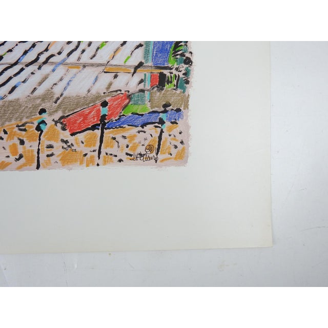 Late 20th century mixed media on paper colorful abstract painting by John Jeffery Holland (20/21st century) Canada. Signed...