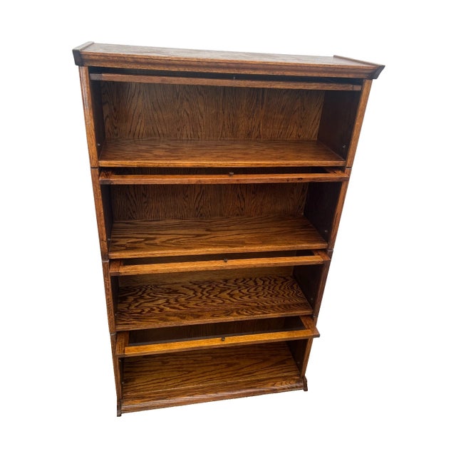 Gorgeous Vintage Sectional Bookcase, Lawyer Barrister Storage Case with Four Stacking Shelves. Bottom shelf can fit Large...