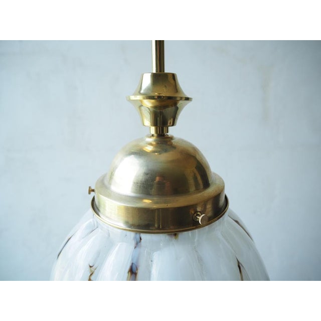 Czech Art Deco Pendant with Opaline Glass Shade, 1930s For Sale - Image 4 of 13