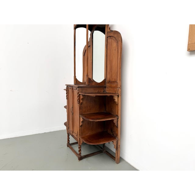 Brown Folk Art Sideboard Cabinet in Oak, 1900 For Sale - Image 8 of 18