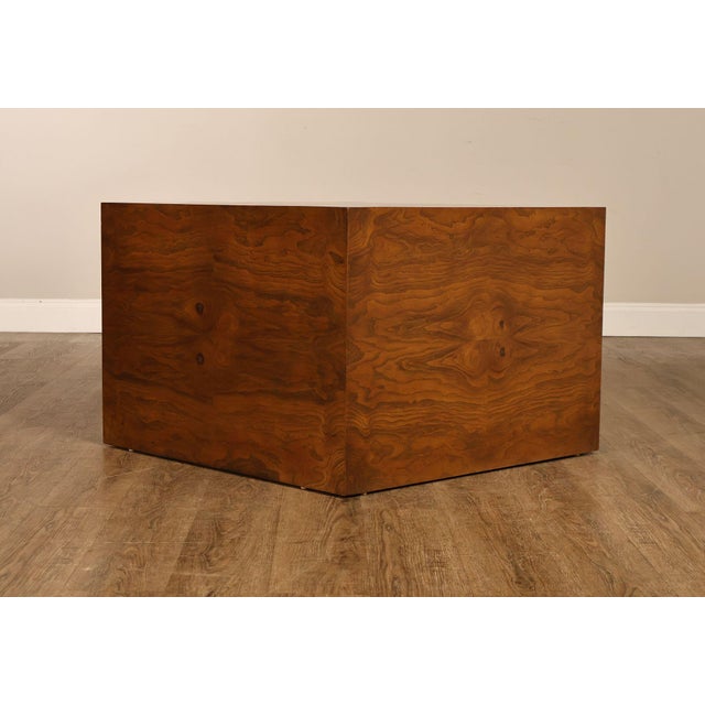 Mid 20th Century Thayer Coggin Milo Baughman Mid Century Modern Burl Wood Cube Side Table For Sale - Image 15 of 18