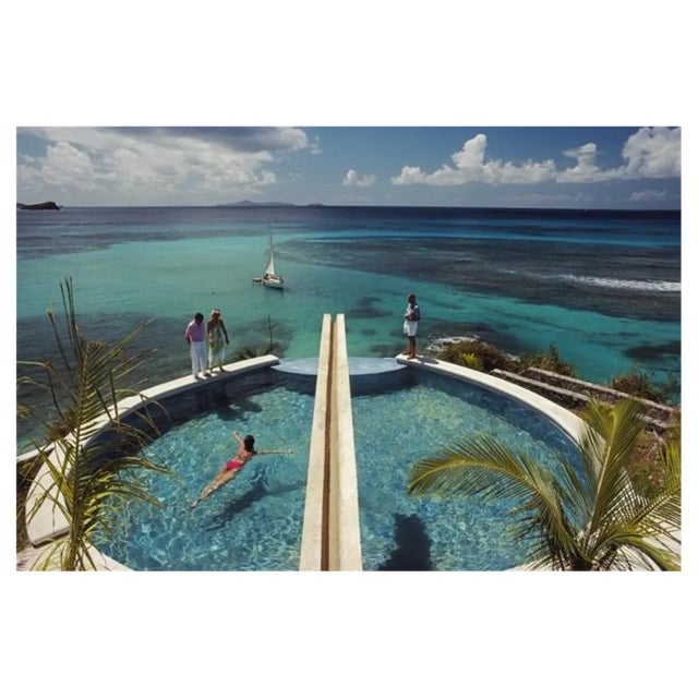 Slim Aarons, Holiday in Mustique, Estate Stamped Photographic Print, 1989 / 2020s For Sale