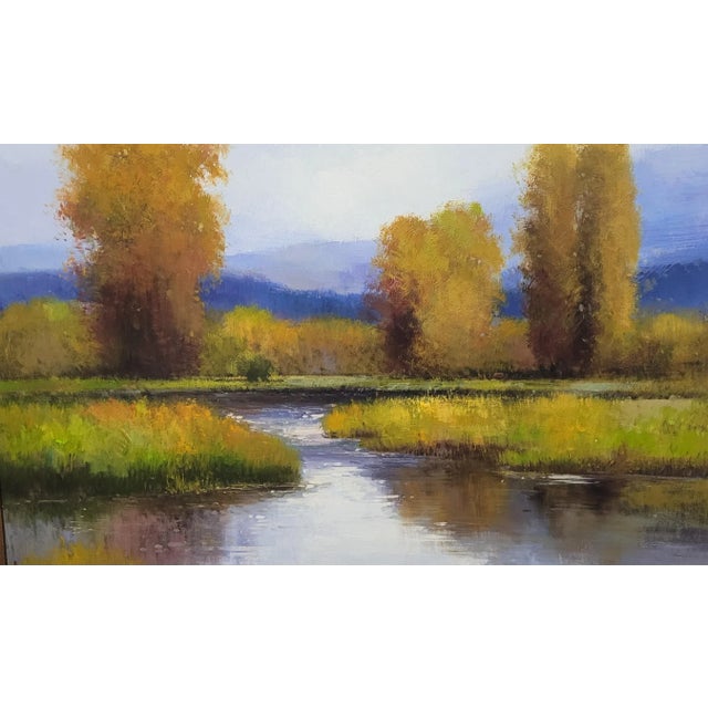 Fine Beautiful Oil Painting Landscape Signed For Sale - Image 4 of 12