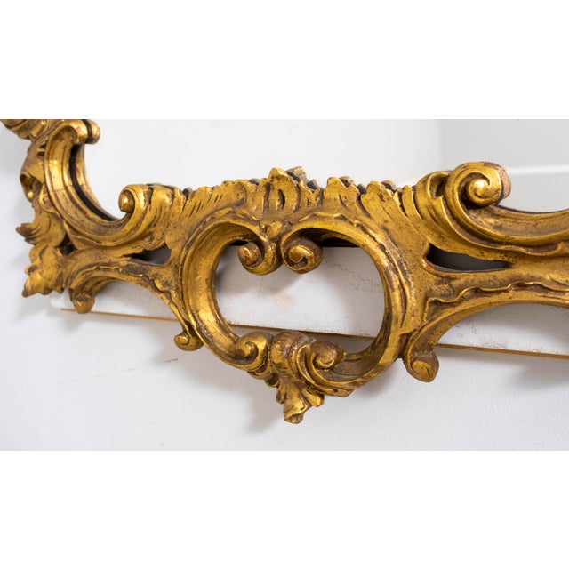 Italian Ornate Gold Gilt Wood Decorator Mirror For Sale In Philadelphia - Image 6 of 10