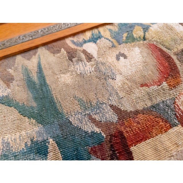 17th or 18th Century French Flemish Aubusson Tapestry Still Life Fragment in Frame For Sale - Image 12 of 12