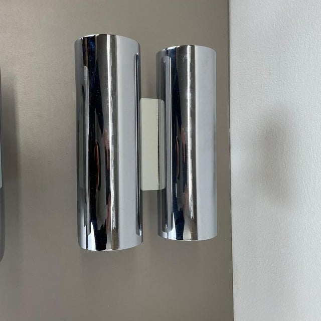 Modern German Space Age Chromed Wall Lights, 1970s, Set of 2 For Sale - Image 4 of 18